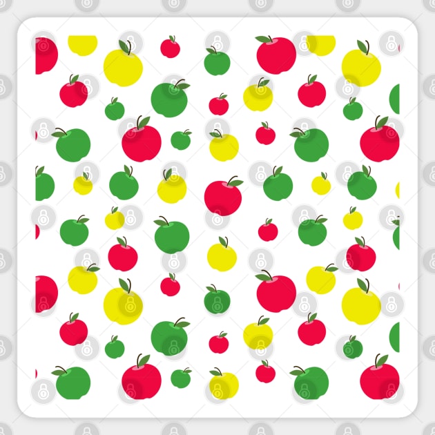 Colorful Apple Pattern Sticker by Kelly Gigi